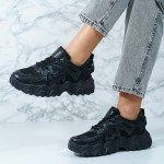 Sneakers dama din piele ecologica Negri Larisa
