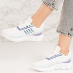 Adidasi dama din material textil Albi Saryn