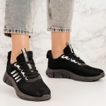 Adidasi dama din material textil Negri Saryn