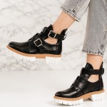 Botine dama casual scurte din piele ecologica Negre Andrada