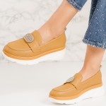 Pantofi dama casual din piele ecologica Galbeni  Aylin