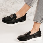 Pantofi dama casual din piele ecologica Negri Aylin