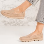 Pantofi dama casual din piele ecologica Kaki Addie