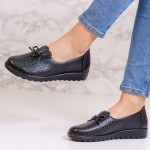 Pantofi dama casual din piele ecologica Negri Ilya