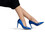 Pantofi dama cu toc subtire din material satinat cu funda decorativa Roz Ozana
