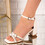 Sandale dama cu toc patrat si cristale miniaturale Bej Tarika
