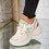 Sneakersi dama cu talpa inalta din piele ecologica Roz Yolanda