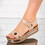 Sandale dama din piele ecologica cu scai Aurii Aliona