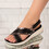 Sandale dama cu talpa joasa din piele ecologica Negre Kamelia