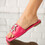 Papuci dama din piele ecologica cu brosa Roz Mary