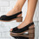 Sandale dama din piele ecologica perforata Negre Lacramioara