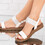 Sandale dama cu talpa joasa din piele ecologica Albe Madison