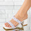 Papuci dama cu toc colorati din piele ecologica Bej Daria