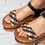 Sandale dama cu talpa joasa din piele ecologica Negre Davida