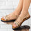 Sandale dama cu talpa joasa din piele ecologica Bej Isadora