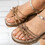 Sandale dama din piele ecologica cu cristale miniaturale Fucsia Livia