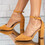 Pantofi dama stiletto din piele ecologica intoarsa Galbeni Anamaria