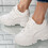 Sneakersi dama din piele ecologica inalti Albi Dochia