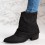 Botine dama cu toc patrat din textil Albastre Chiara