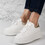 Sneakersi din piele ecologica Albi Lydia
