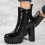 Botine dama din piele ecologica PREMIUM Negre Anelina