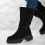 Cizme dama Imblanite din Piele Ecologica Intoarsa PREMIUM Negre Lydia