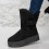 Cizme tip UG Imblanite din Piele Ecologica Intoarsa PREMIUM Negre Ronna