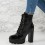 Ghete dama din piele ecologica lucioasa PREMIUM Negre Natasha
