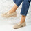 Pantofi dama casual din piele ecologica intoarsa Bej Kaya