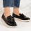 Pantofi dama casual din piele ecologica Negri Lenya