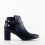 Botine dama cu toc patrat din piele ecologica Maro Deschis Cindy