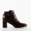 Botine dama cu toc patrat din piele ecologica Maro Deschis Cindy
