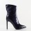 Botine dama cu toc subtire din piele ecologica lacuita Negre Ziyana