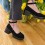 Pantofi dama casual din piele ecologica intoarsa Negri Keoni