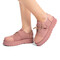 Pantofi dama casual din piele ecologica intoarsa Roz Juana