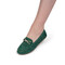 Pantofi dama casual din piele ecologica intoarsa cu accesoriu Fucsia Carolina