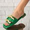 Papuci dama din piele ecologica Verzi Aglaia