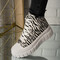 Sneakers dama din material textil Albi Rihanna