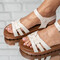Sandale dama cu talpa joasa din piele ecologica Bej Mirela