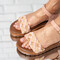 Sandale dama cu talpa joasa din piele ecologica Bej Davida