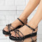 Sandale dama din piele ecologica cu cristale miniaturale Fucsia Livia