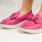Pantofi dama casual din piele ecologica Roz Lenya