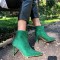 Botine dama cu toc subtire din piele ecologica Gri Dilara