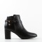 Botine dama cu toc patrat din piele ecologica Crem Cindy