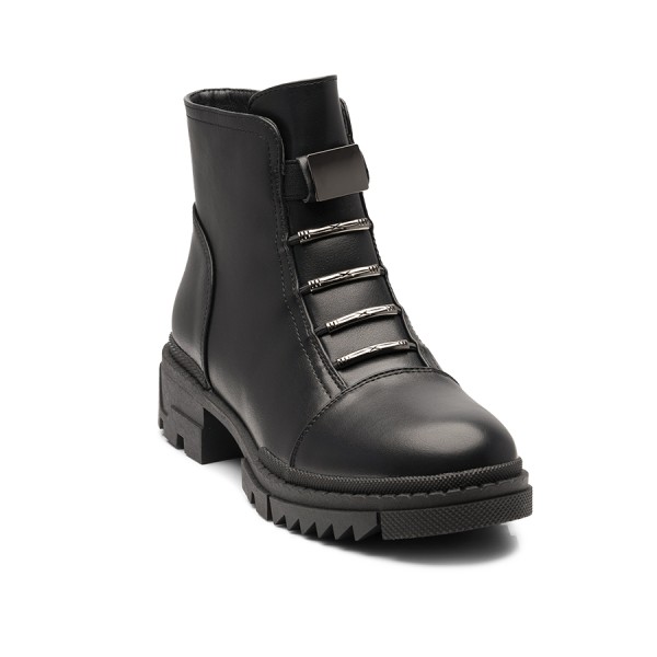 Ghete dama imblanite din piele ecologica Negre Nieve