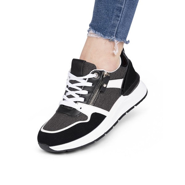 Sneakers dama din material textil Negri Silvia