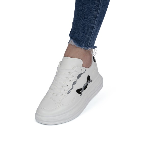 Sneakers dama din piele ecologica Negri Neva