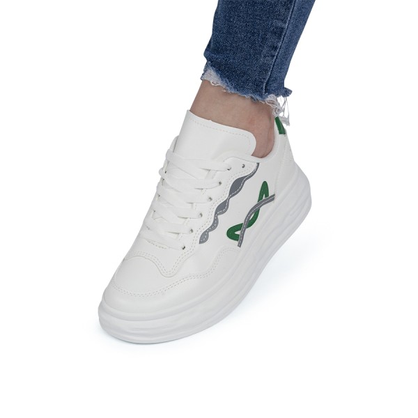 Sneakers dama din piele ecologica Verzi Neva