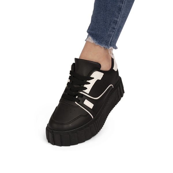 Sneakers dama din piele ecologica Negri Agata