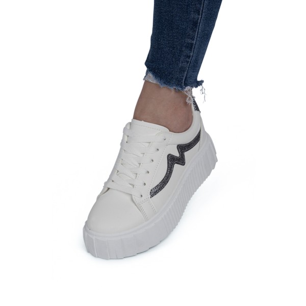 Sneakers dama din piele ecologica Gri Noa